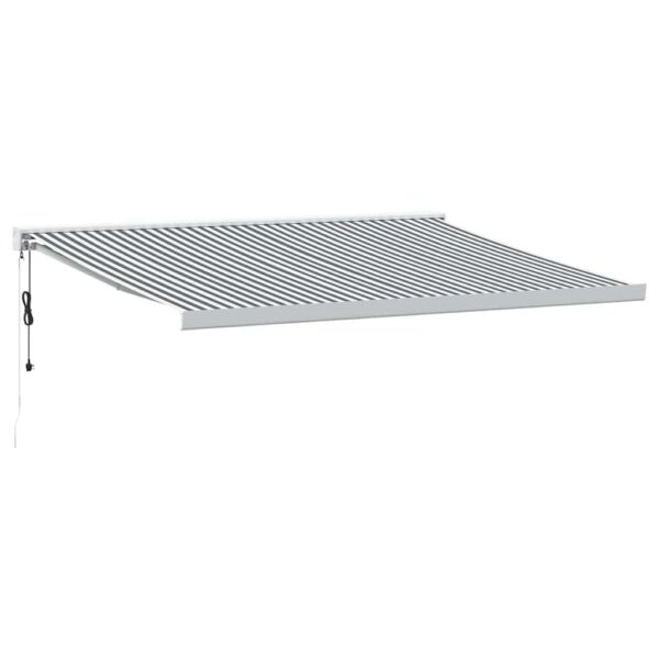 Zložljiva tenda antracit in bela 4x3 m blago in aluminij - Image 2