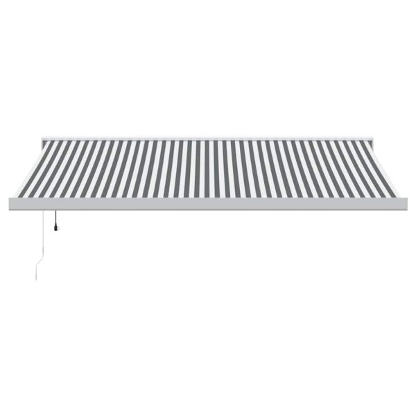 Zložljiva tenda antracit in bela 4x3 m blago in aluminij - Image 3
