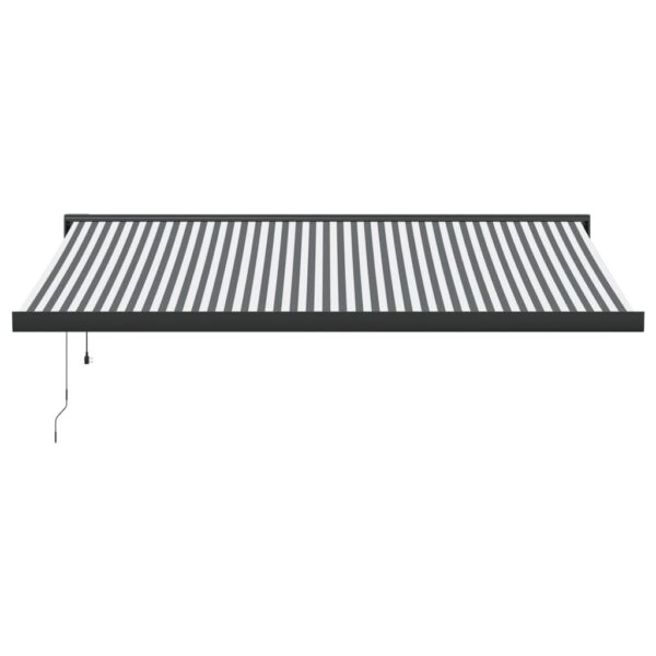 Zložljiva tenda antracit in bela 4x3 m blago in aluminij - Image 3