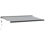 Zložljiva tenda antracit in bela 5x3 m blago in aluminij - Image 2