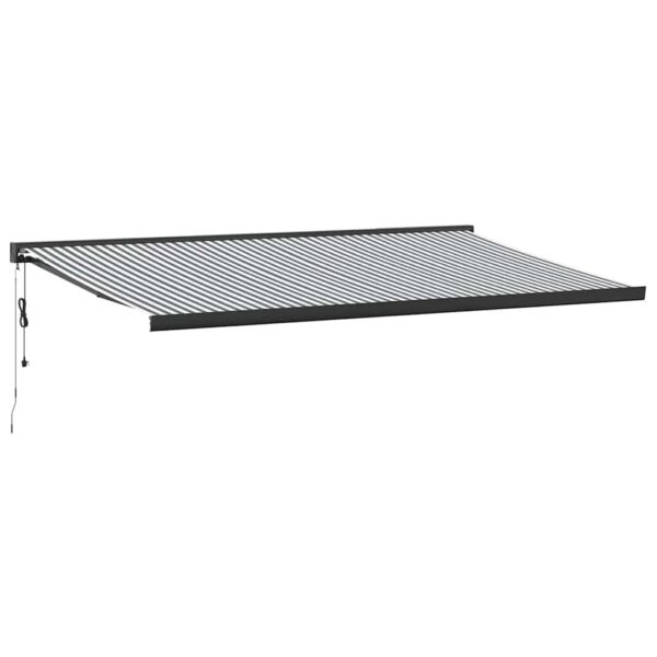Zložljiva tenda antracit in bela 5x3 m blago in aluminij - Image 2