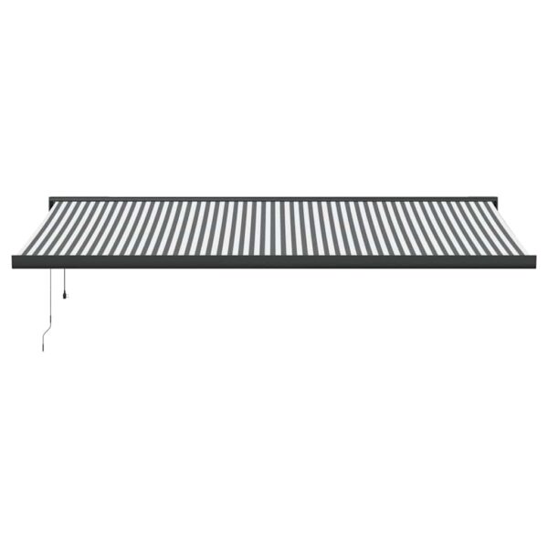 Zložljiva tenda antracit in bela 5x3 m blago in aluminij - Image 3