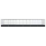 Voliera s podaljškom srebrna 1246x414x212 cm jeklo - Image 3