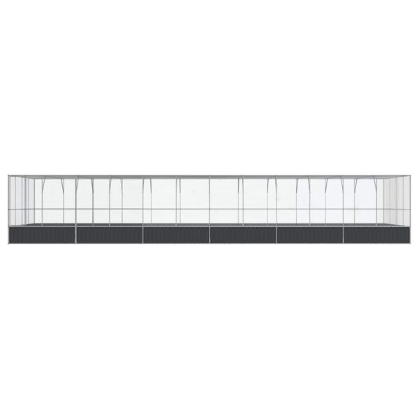Voliera s podaljškom srebrna 1246x414x212 cm jeklo - Image 3
