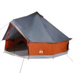 Družinski šotor tipi za 12 oseb siv in oranžen vodoodporen - Image 2