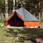 Družinski šotor tipi za 12 oseb siv in oranžen vodoodporen - Image 3