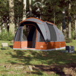 Šotor za kampiranje za 3 osebe siv in oranžen vodoodporen - Image 3