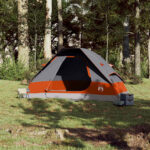 Družinski šotor za 6 oseb siv in oranžen vodoodporen - Image 3