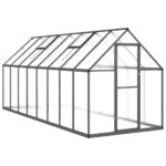 Rastlinjak z okvirjem antracit 445x169x195 cm aluminij - Image 2