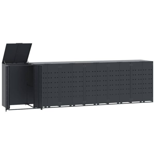 Lopa za smetnjak za 6 smetnjakov antracitna 414x79x117 cm jeklo - Image 2