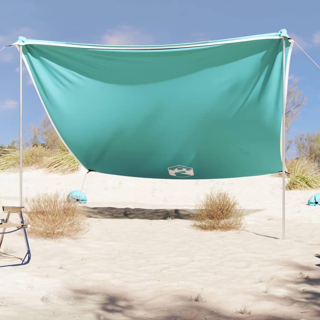 Nadstrešek za plažo s sidrišči iz peska zelena 304×300 cm