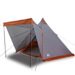 Družinski šotor tipi za 6 oseb siv in oranžen vodoodporen - Image 2