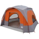 Družinski šotor za 6 oseb siv in oranžen vodoodporen - Image 3