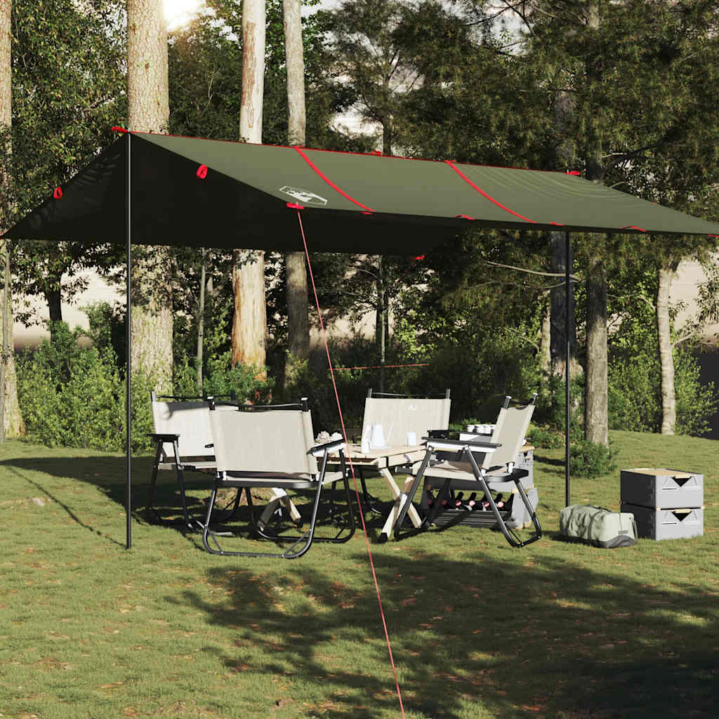 Ponjava za kampiranje olivno zelena 451×420 cm vodoodporna