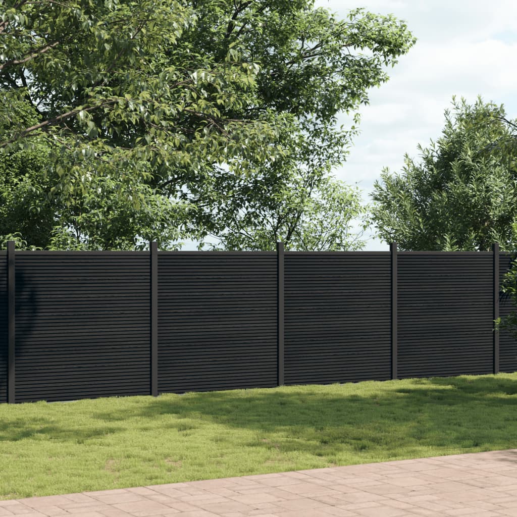 Ograjni panel siv 1218×186 cm WPC
