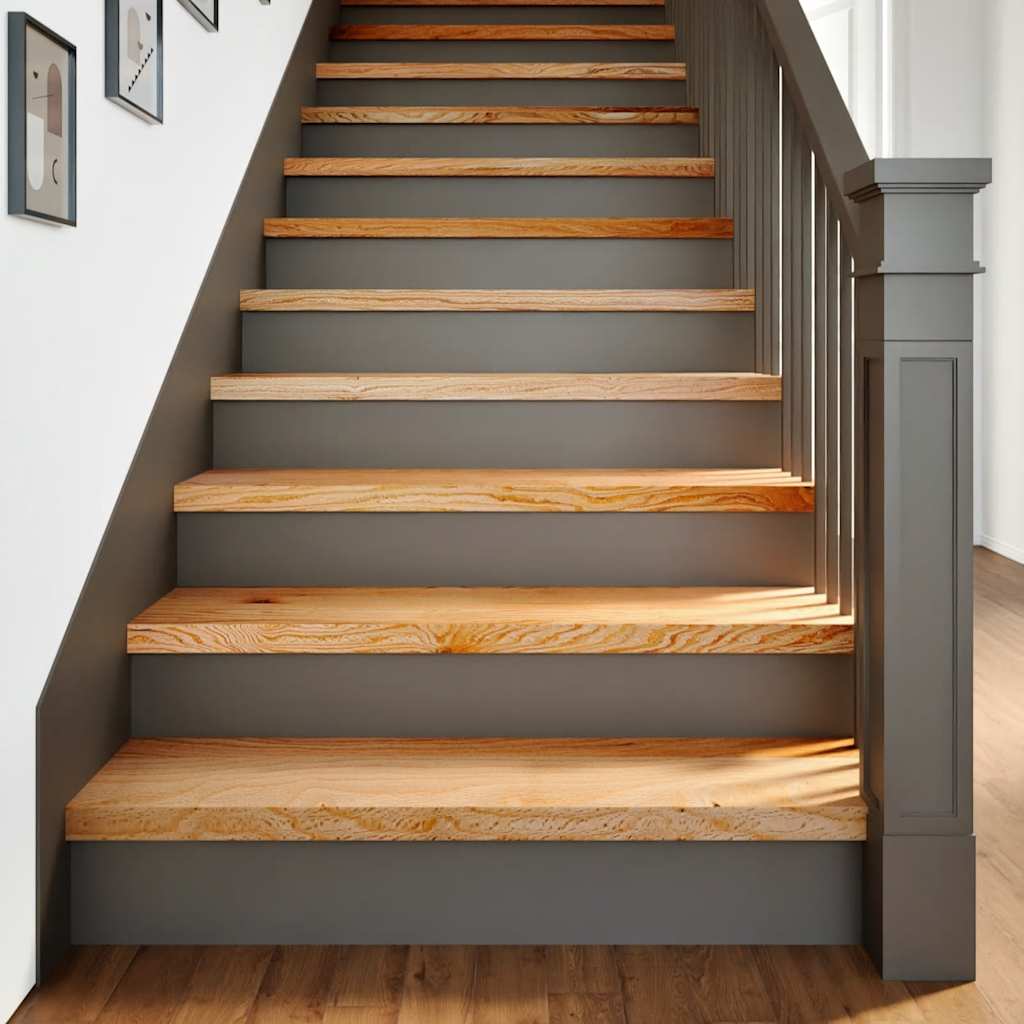 Podloge za stopnice 20 kosov rjave 90x30x2 cm trdna hrastovina