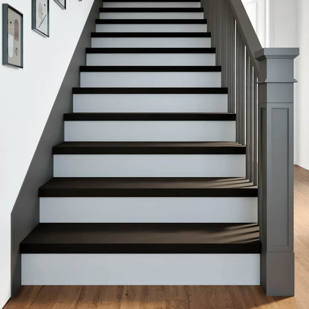 Podloge za stopnice 16 kosov rjave 90x25x2 cm trdna hrastovina
