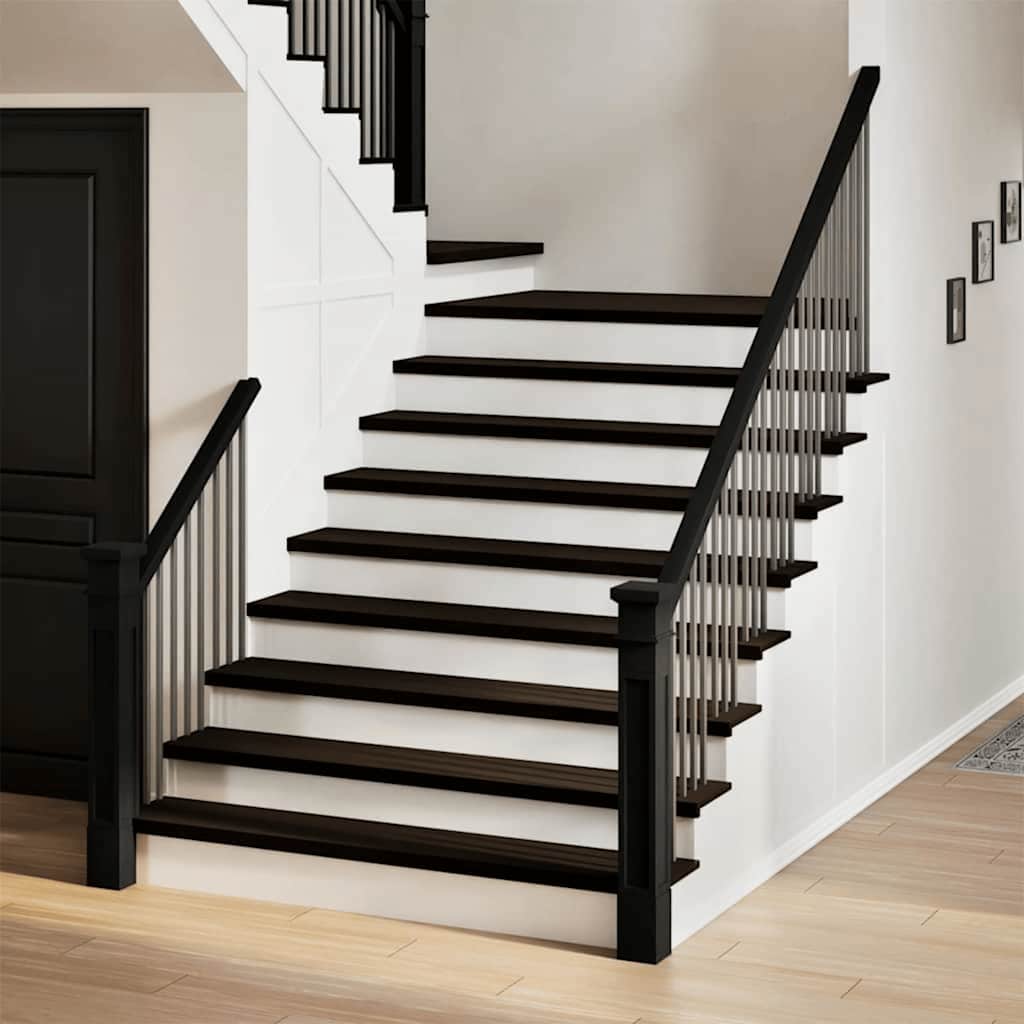 Podloge za stopnice 16 kosov rjave 110x30x2 cm trdna hrastovina