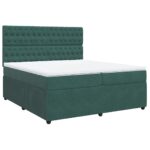 Box spring postelja z vzmetnico temno zelena 200x200 cm žamet - Image 2