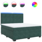 Box spring postelja z vzmetnico temno zelena 180x200 cm žamet - Image 2
