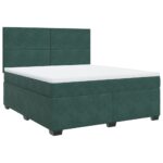 Box spring postelja z vzmetnico temno zelena 180x200 cm žamet - Image 3