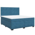 Box spring postelja z vzmetnico modra 180x200 cm žamet - Image 3