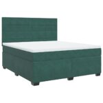 Box spring postelja z vzmetnico temno zelena 180x200 cm žamet - Image 3