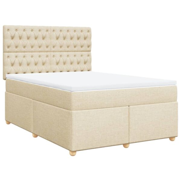 Box spring postelja z vzmetnico krem 160x200 cm blago - Image 3