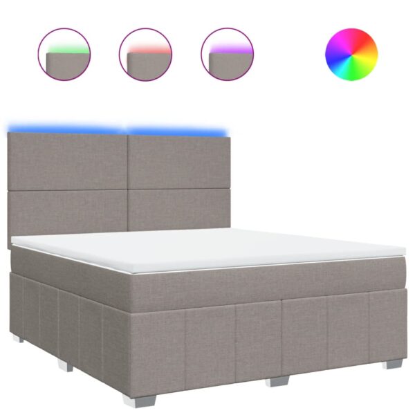Box spring postelja z vzmetnico taupe 180x200 cm blago - Image 2