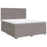 Box spring postelja z vzmetnico taupe 180x200 cm blago - Image 3
