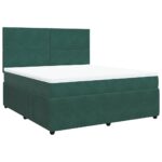 Box spring postelja z vzmetnico temno zelena 180x200 cm žamet - Image 3