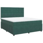 Box spring postelja z vzmetnico temno zelena 180x200 cm žamet - Image 3