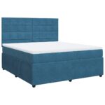 Box spring postelja z vzmetnico modra 180x200 cm žamet - Image 3