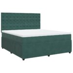 Box spring postelja z vzmetnico temno zelena 180x200 cm žamet - Image 3