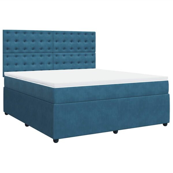 Box spring postelja z vzmetnico modra 180x200 cm žamet - Image 3