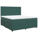 Box spring postelja z vzmetnico temno zelena 200x200 cm žamet - Image 3