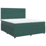 Box spring postelja z vzmetnico temno zelena 200x200 cm žamet - Image 3