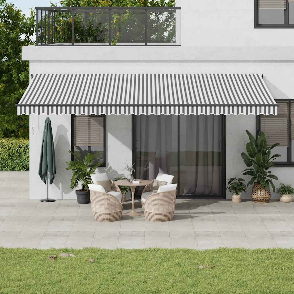 Avtomatsko zložljiva tenda z LED antracit in bela 600×300 cm
