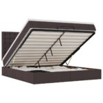 Otomanska postelja z vzmetnico&LEDs temno rjava 180x200cm blago - Image 2