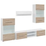 5 kosov TV enote z LED osvetlitvijo Sonoma Oak Engineered Wood - Image 2
