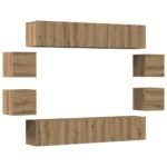 8 kosov stenske TV omarice Artisan Oak Engineered Wood - Image 2