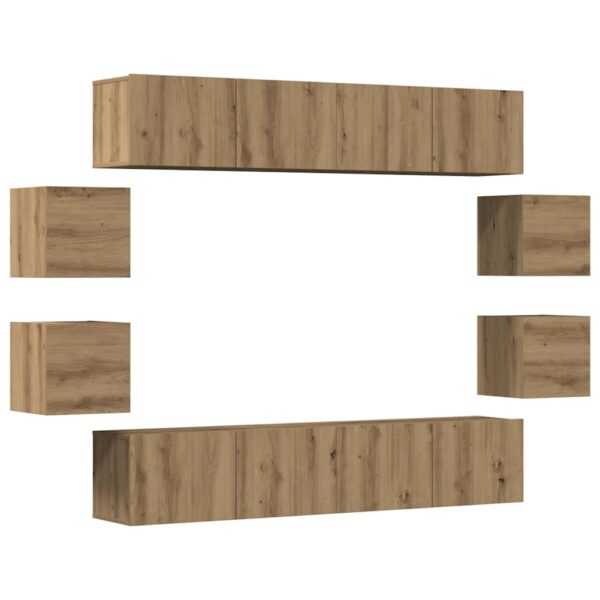8 kosov stenske TV omarice Artisan Oak Engineered Wood - Image 2