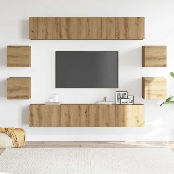 8 kosov stenske TV omarice Artisan Oak Engineered Wood - Image 3