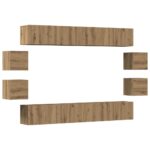 8 kosov stenske TV omarice Artisan Oak Engineered Wood - Image 2