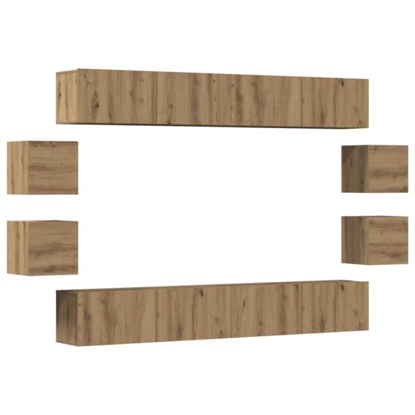8 kosov stenske TV omarice Artisan Oak Engineered Wood - Image 2