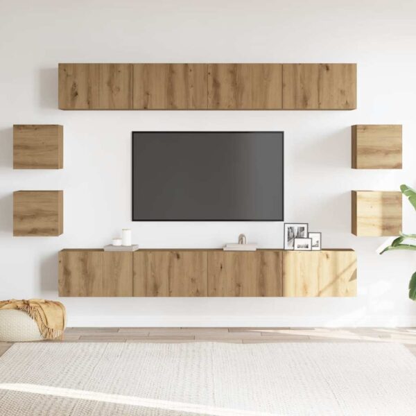 8 kosov stenske TV omarice Artisan Oak Engineered Wood - Image 3