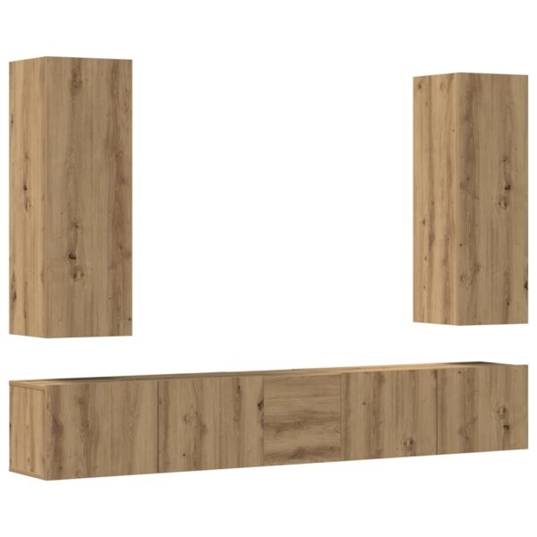 5 kosov stenske TV omarice Artisan Oak Engineered Wood - Image 2