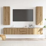 5 kosov stenske TV omarice Artisan Oak Engineered Wood - Image 3