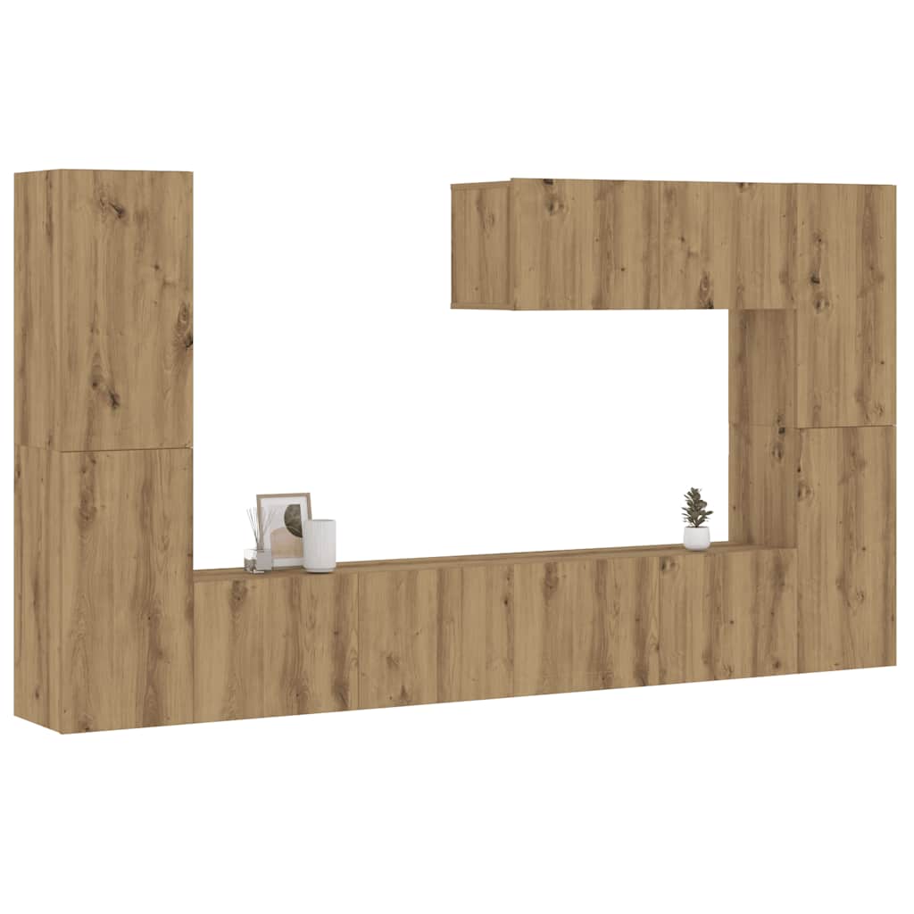 7 kosi stenske TV omarice Artisan Oak Engineered Wood