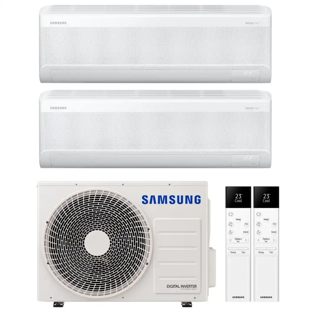 SAMSUNG Windfree Multisplit dvojček 2 x AR60F09C1AWNEU Comfort S2 2,5kW / 1 x AJ040TXJ2KG/EU 4kW